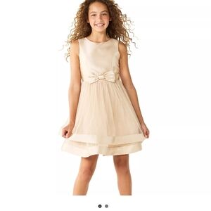 Speechless Cream Kids Formal Dress with Bow